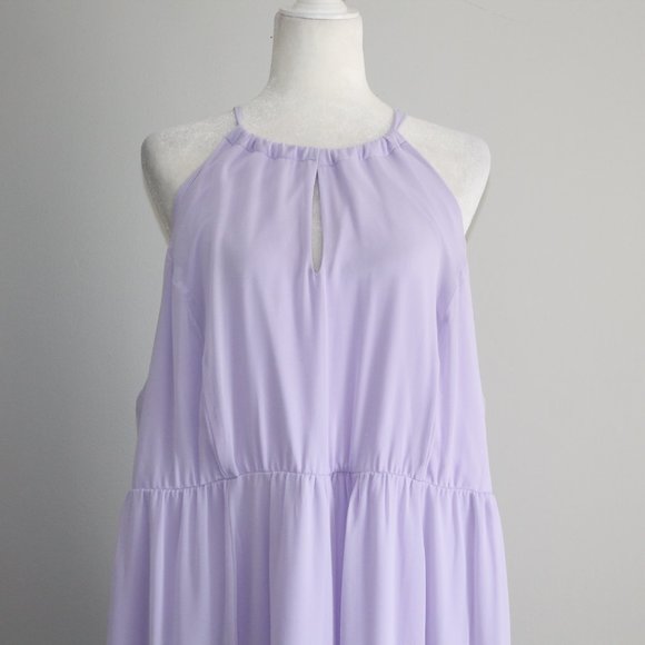 Torrid LILAC HALTER NECK CHIFFON DRESS sz 4 - Picture 5 of 16